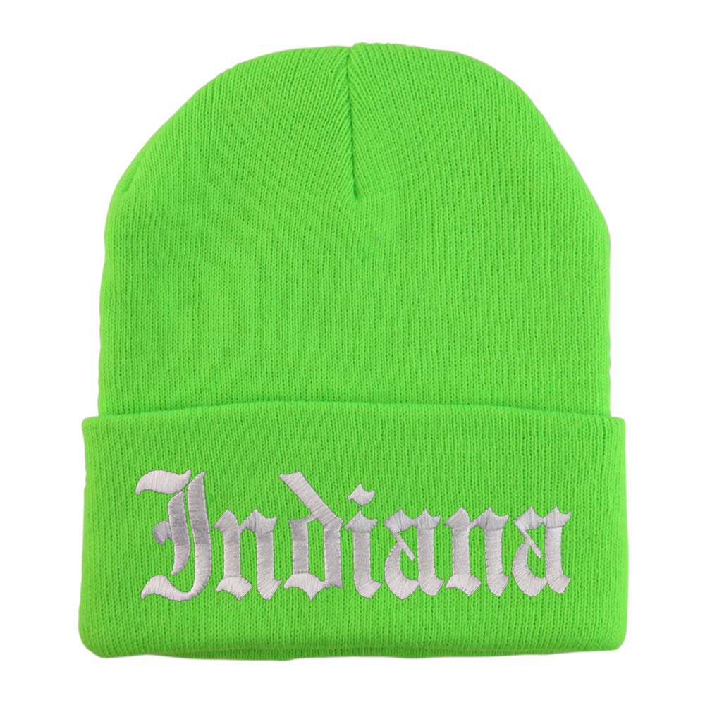 Trendy Apparel Shop Indiana State Old English Embroidered Long Cuff Beanie