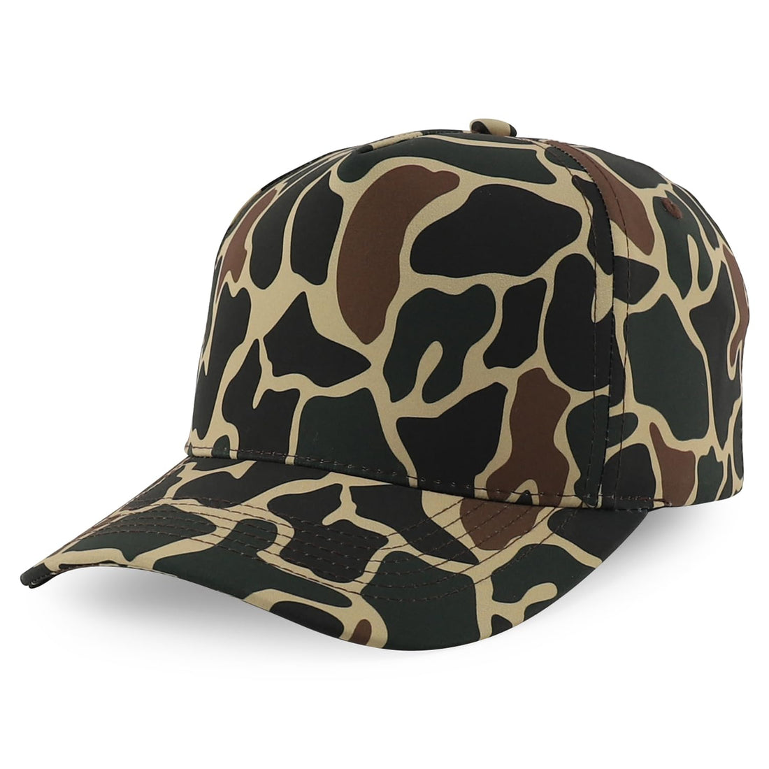 Trendy Apparel Shop A Frame 5 Panel Structured Crown Duck Camo Baseball Cap