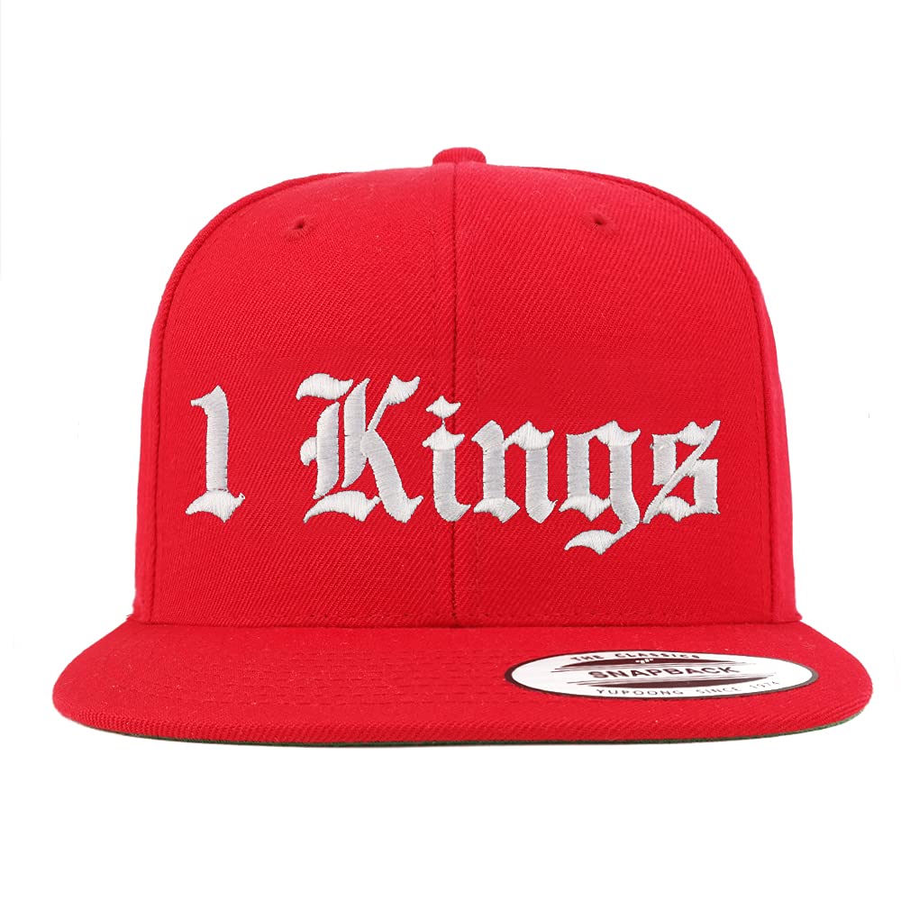 Trendy Apparel Shop 1 Kings Old English Embroidered Flatbill Snapback