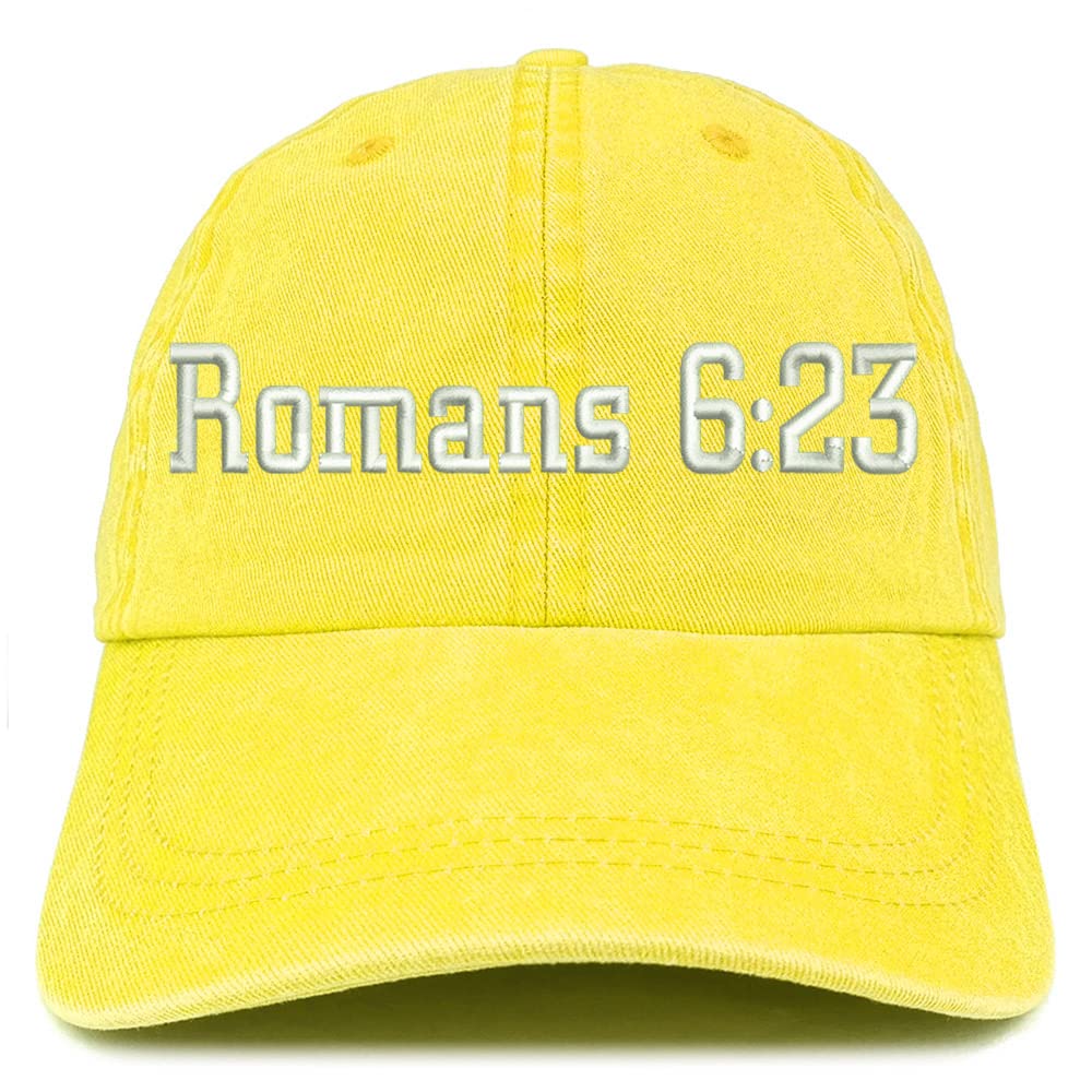 Trendy Apparel Shop Romans 6:23 Washed Pigment Dyed Baseball Cap