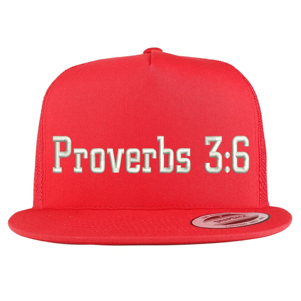 Trendy Apparel Shop Proverbs 3:6 5 Panel Flatbill Trucker Cap