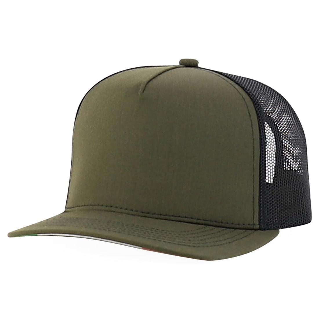 Trendy Apparel Shop 5 Panel Structured Trucker Cap with Mexico Flag Design Undervisor