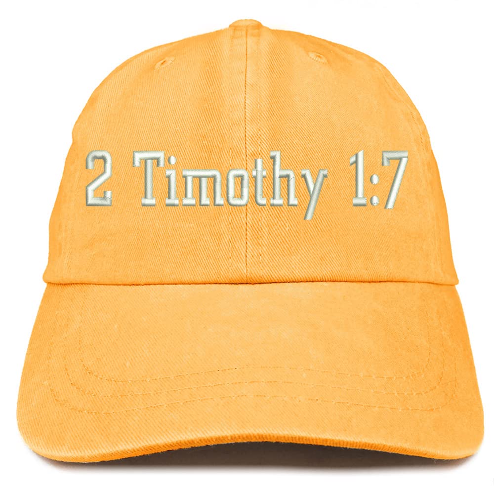 Trendy Apparel Shop 2 Timothy 1: 7 Washed Pigment Dyed Baseball Cap