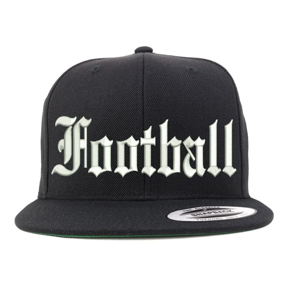 Trendy Apparel Shop Old English Football Embroidered Flatbill Snapback