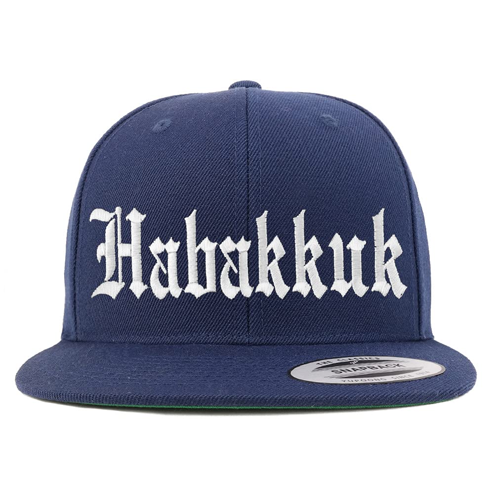 Trendy Apparel Shop Habakkuk Old English Embroidered Flatbill Snapback