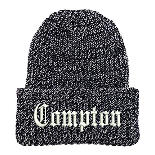 Trendy Apparel Shop Compton City Old English Long Cuffed Thick Ribbed Beanie