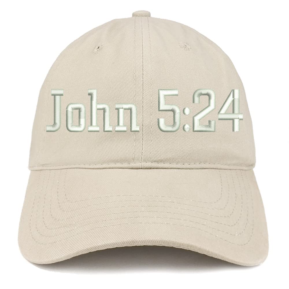 Trendy Apparel Shop John 5:24 Low Profile Soft Cotton Baseball Cap