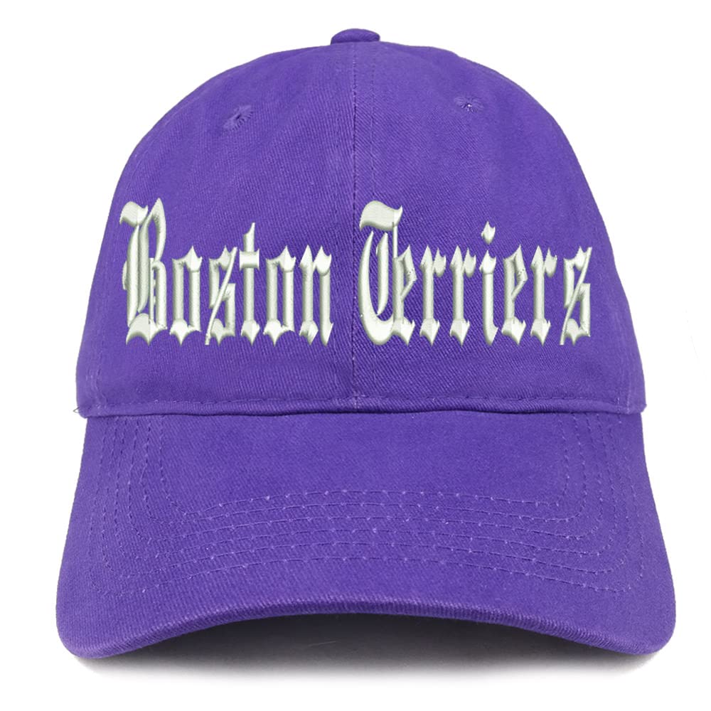 Trendy Apparel Shop Old English Boston Terriers Low Profile Soft Cotton Baseball Cap