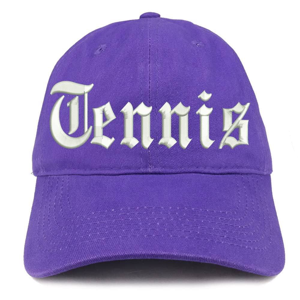 Trendy Apparel Shop Old English Tennis Low Profile Soft Cotton Baseball Cap