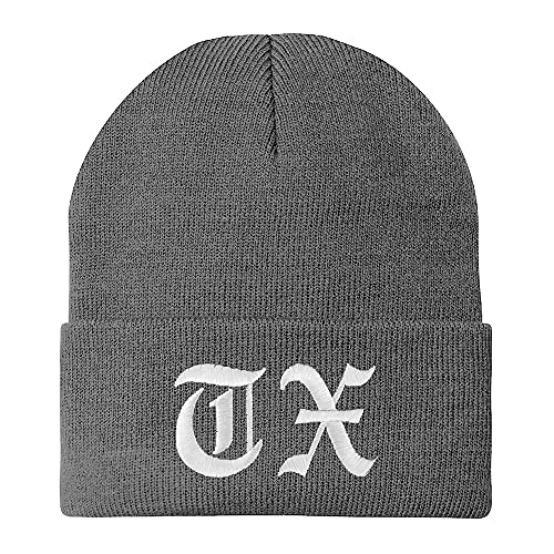 Trendy Apparel Shop Texas TX Old English Embroidered Long Cuff Beanie