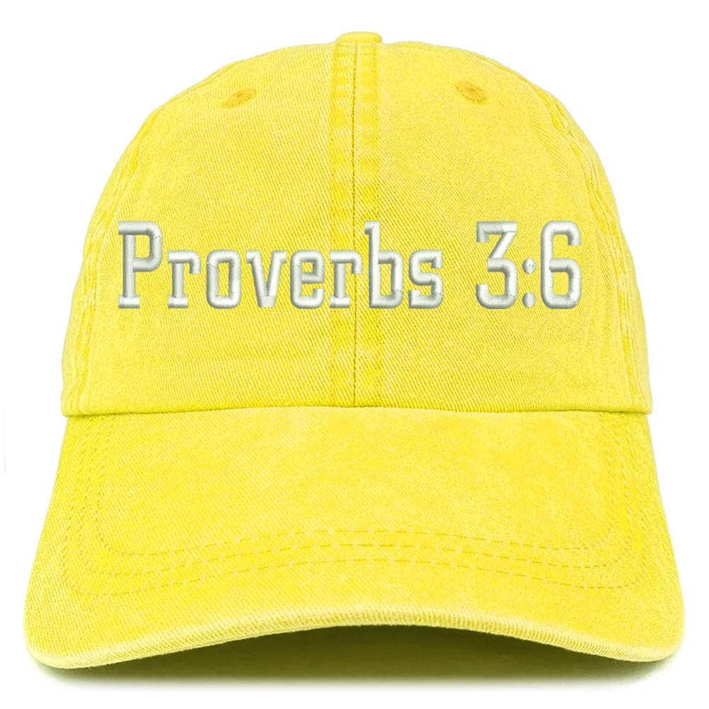 Trendy Apparel Shop Proverbs 3:6 Washed Pigment Dyed Baseball Cap