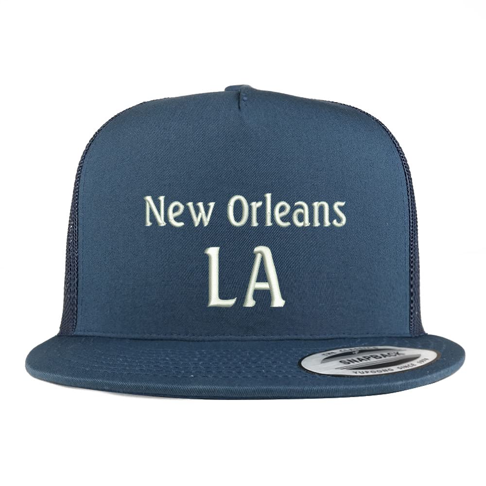 Trendy Apparel Shop New Orleans LA Embroidered 5 Panel Flatbill Trucker Cap