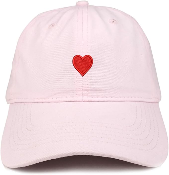 Trendy Apparel Shop Emoticon Heart Embroidered Cotton Adjustable Ball Cap Dad Hat