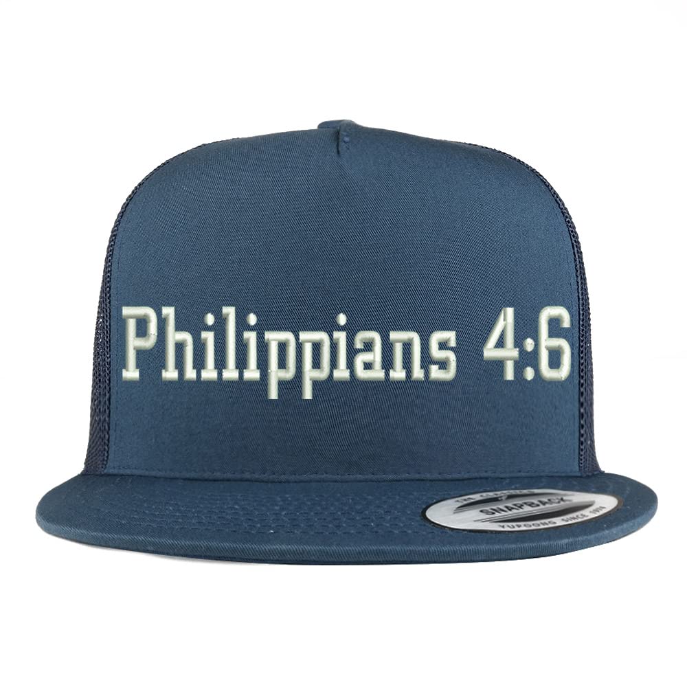 Trendy Apparel Shop Philippians 4:6 5 Panel Flatbill Trucker Cap
