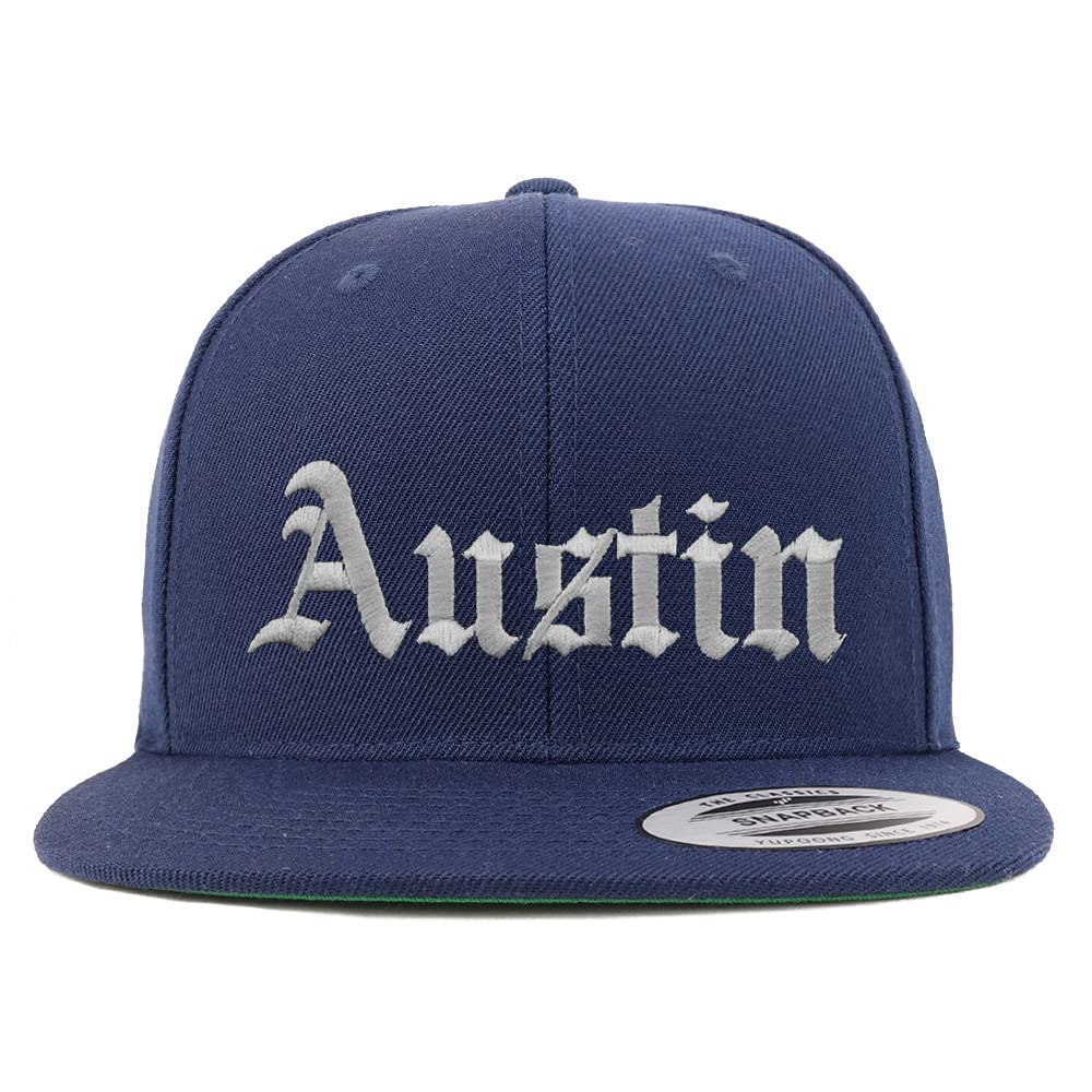 Trendy Apparel Shop Austin Old English Embroidered Flatbill Snapback