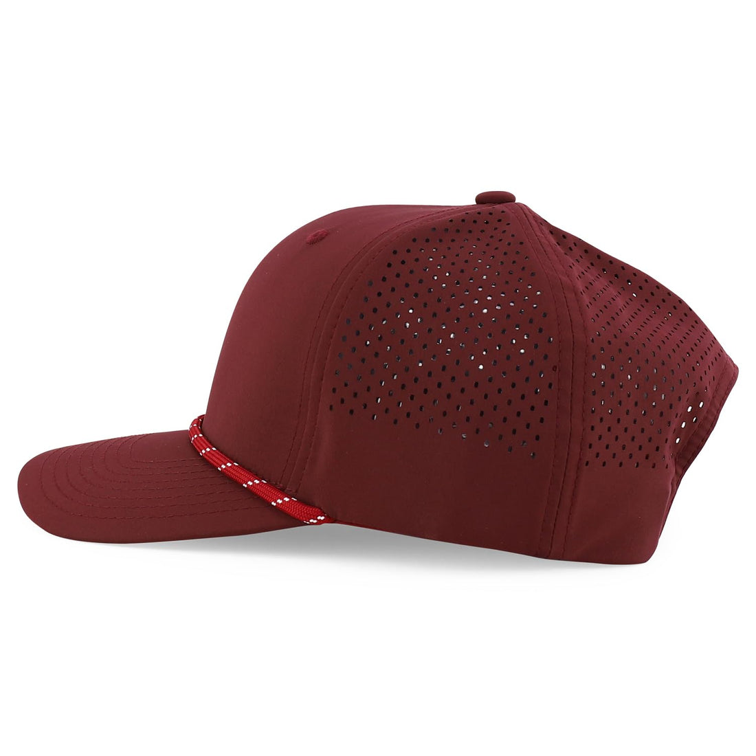 Trendy Apparel Shop 6 Panel Mid Profile Hybrid Perforated Cap with Rope