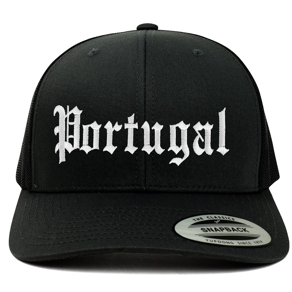 Trendy Apparel Shop Portugal Old English 6 Panel Trucker Mesh Cap