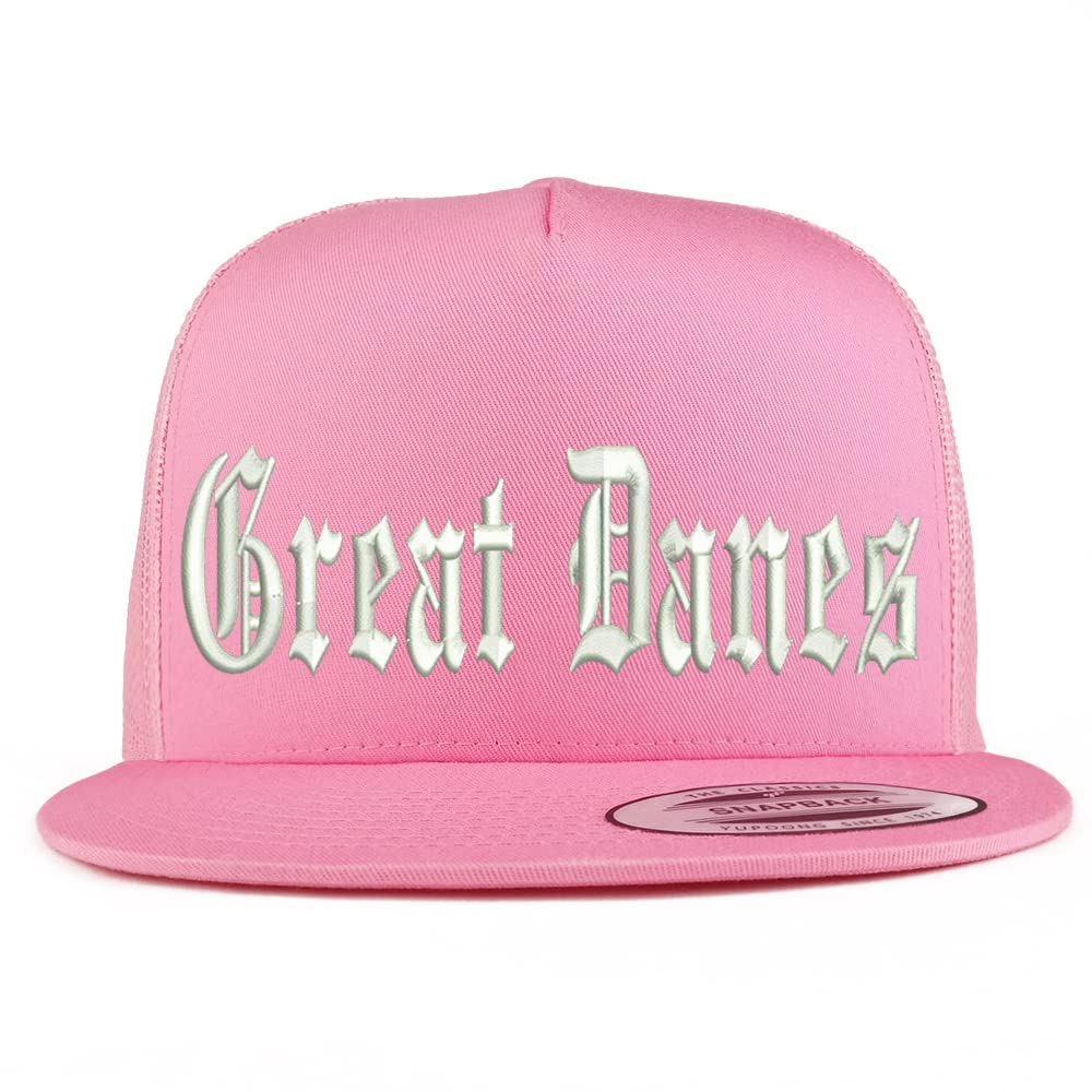 Trendy Apparel Shop Old English Great Danes 5 Panel Flatbill Trucker Cap