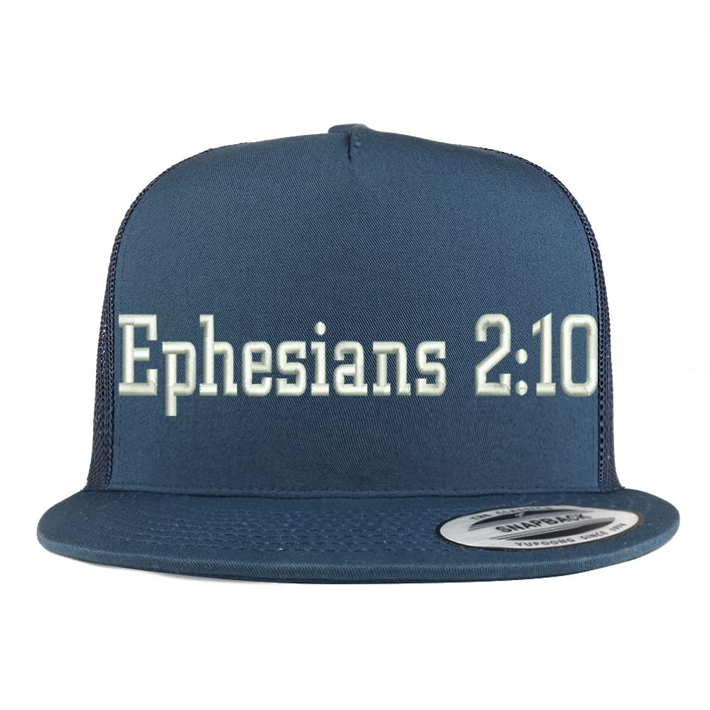 Trendy Apparel Shop Ephesians 2:10 5 Panel Flatbill Trucker Cap