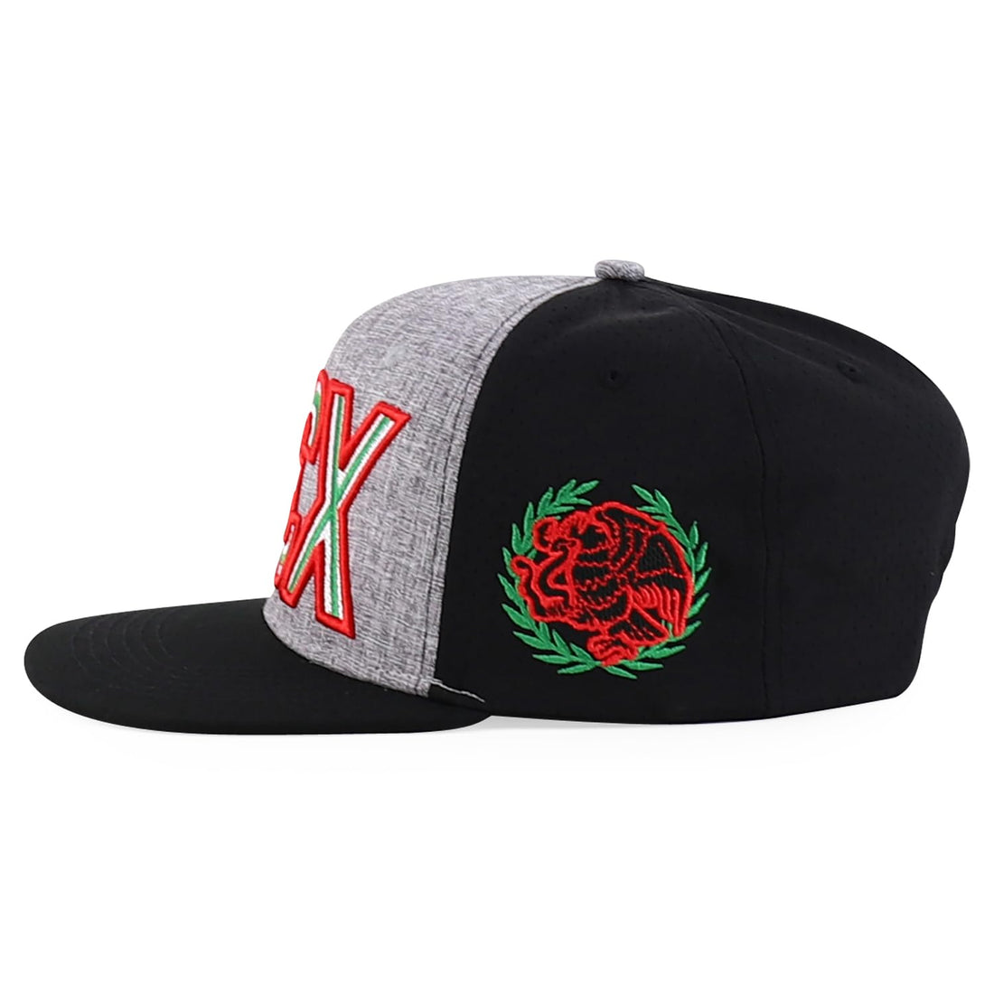 Trendy Apparel Shop Mexico Eagle Embroidered Laser Punching Mesh Back Flatbill Snapback Cap
