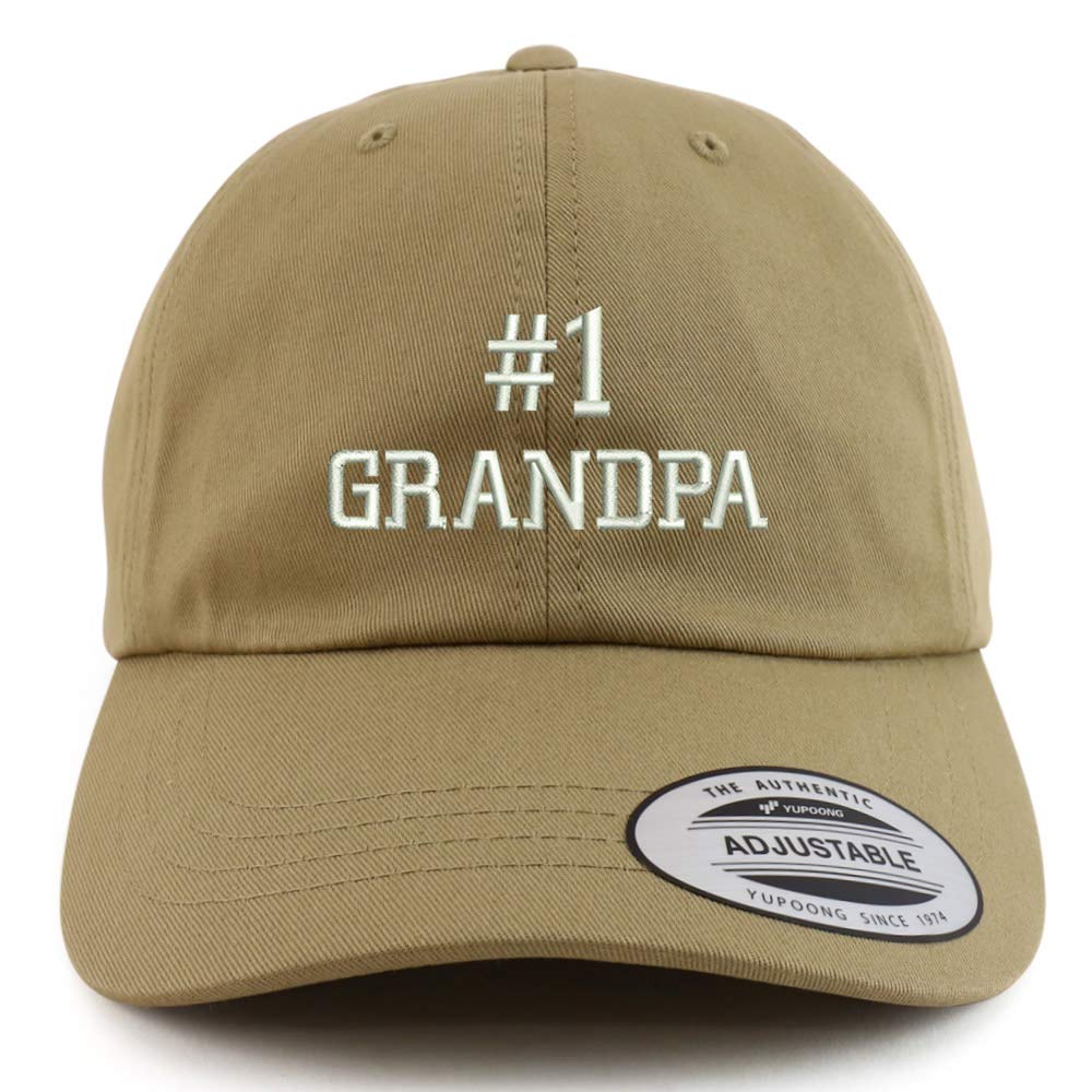 Trendy Apparel Shop XXL Number 1 Grandpa Embroidered Unstructured Cap