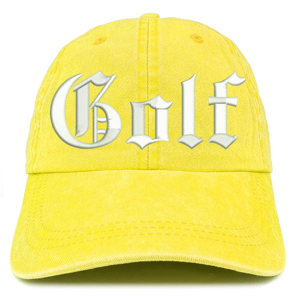 Trendy Apparel Shop Old English Golf Washed Pigment Dyed Baseball Cap