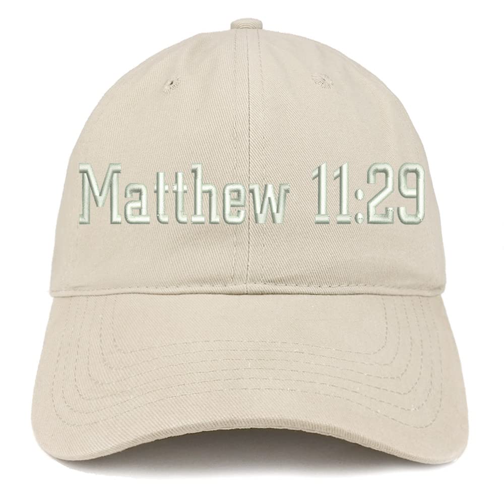 Trendy Apparel Shop Matthew 11:29 Low Profile Soft Cotton Baseball Cap