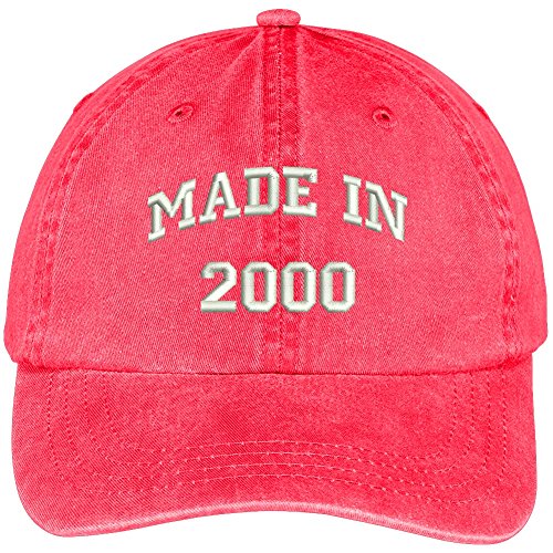 Trendy Apparel Shop Made in 2000-19th Birthday Embroidered Pigment Dyed Cotton Baseball Cap