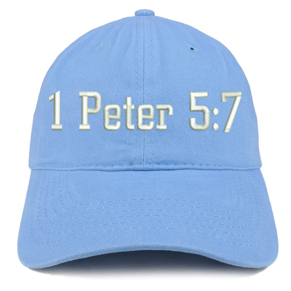 Trendy Apparel Shop 1 Peter 5:7 Low Profile Soft Cotton Baseball Cap