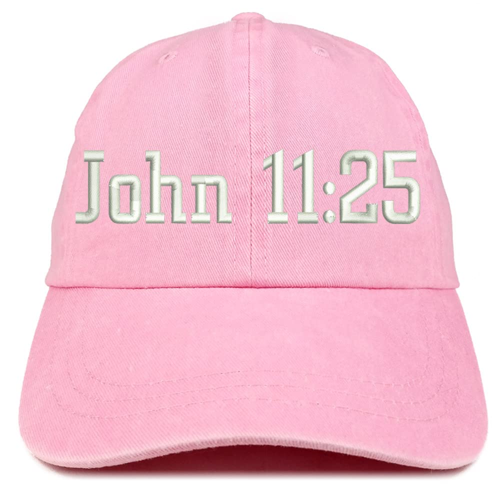 Trendy Apparel Shop John 11:25 Washed Pigment Dyed Baseball Cap