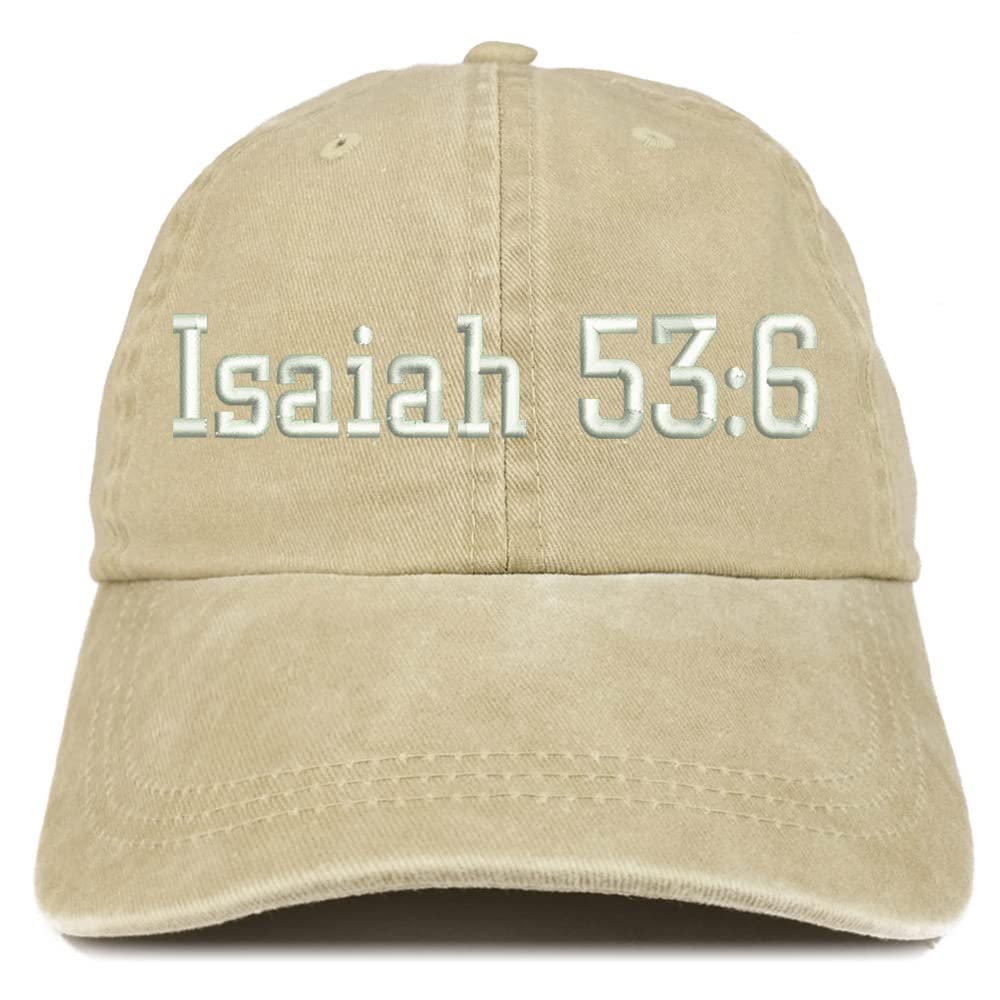 Trendy Apparel Shop Isaiah 53:6 Washed Pigment Dyed Baseball Cap