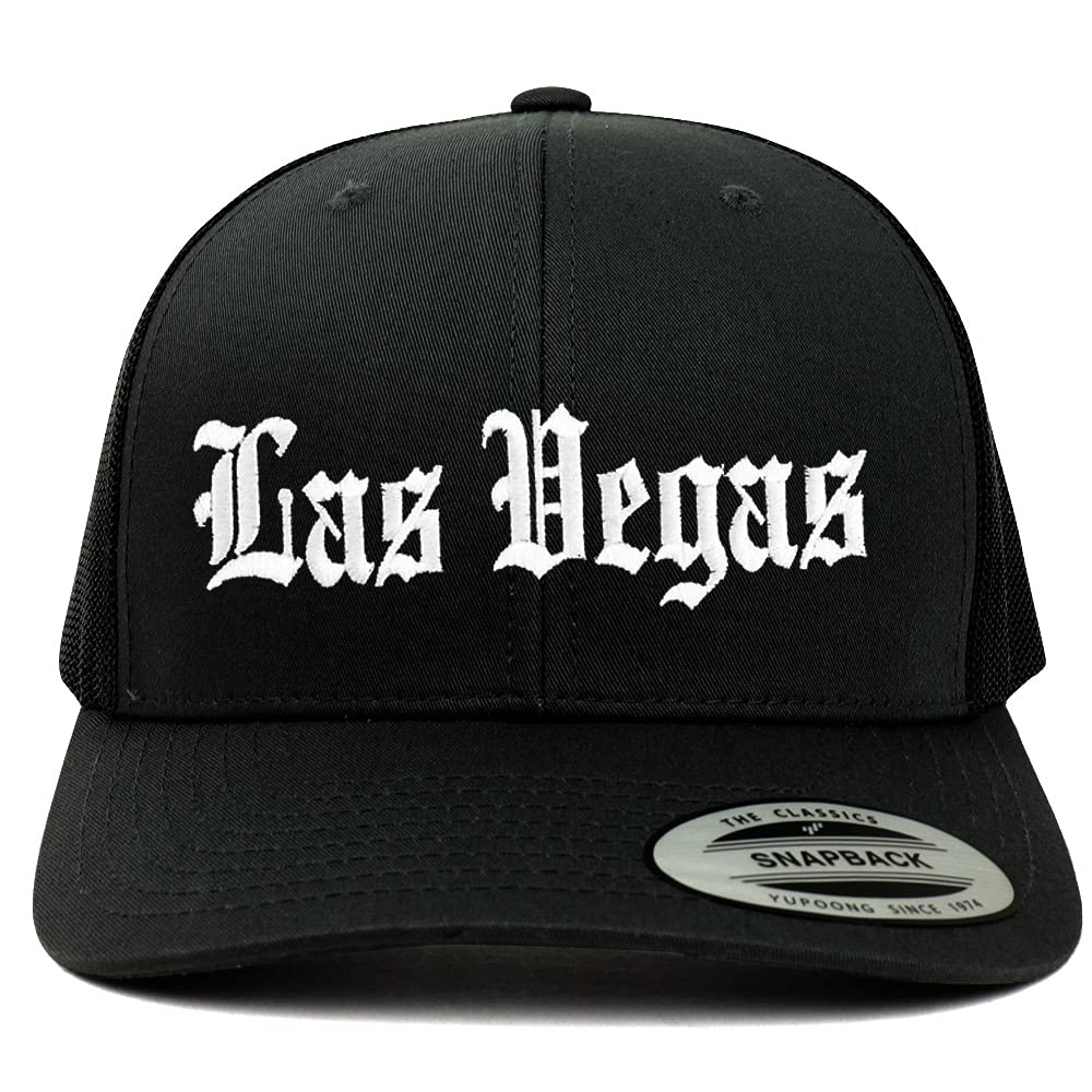 Trendy Apparel Shop Las Vegas Old English 6 Panel Trucker Mesh Cap
