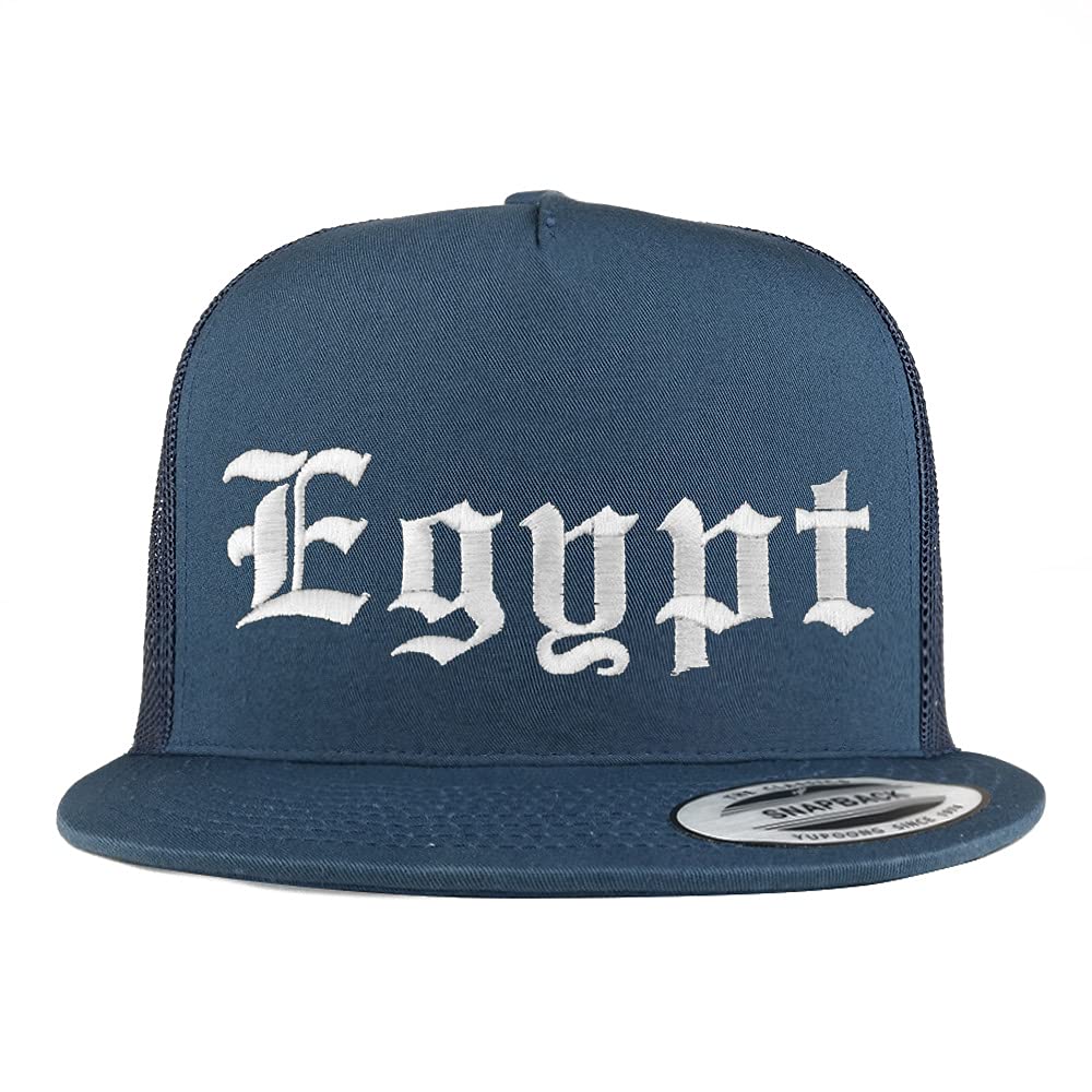 Trendy Apparel Shop Egypt Old English 5 Panel Flatbill Trucker Cap