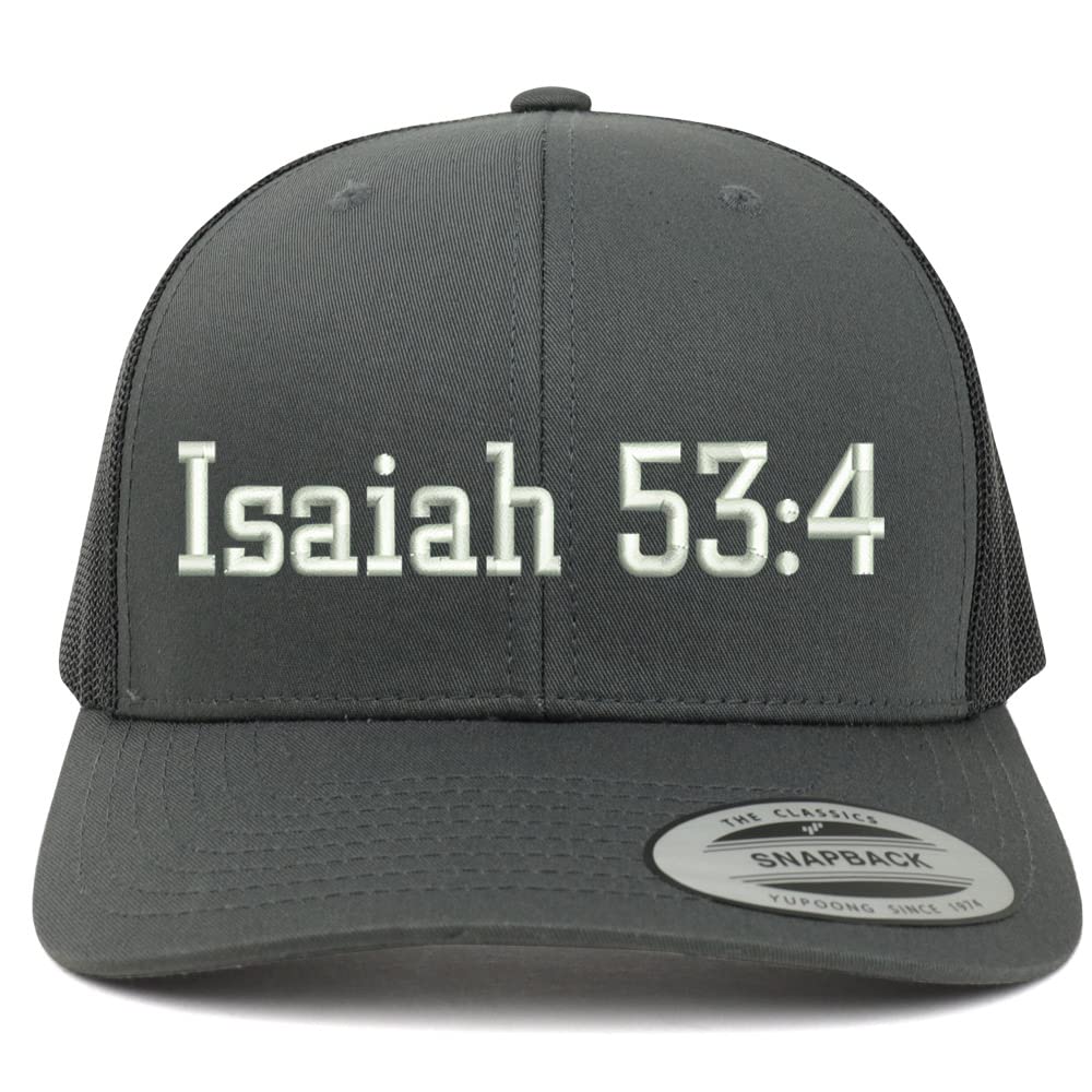 Trendy Apparel Shop Isaiah 53:4 6 Panel Trucker Mesh Cap