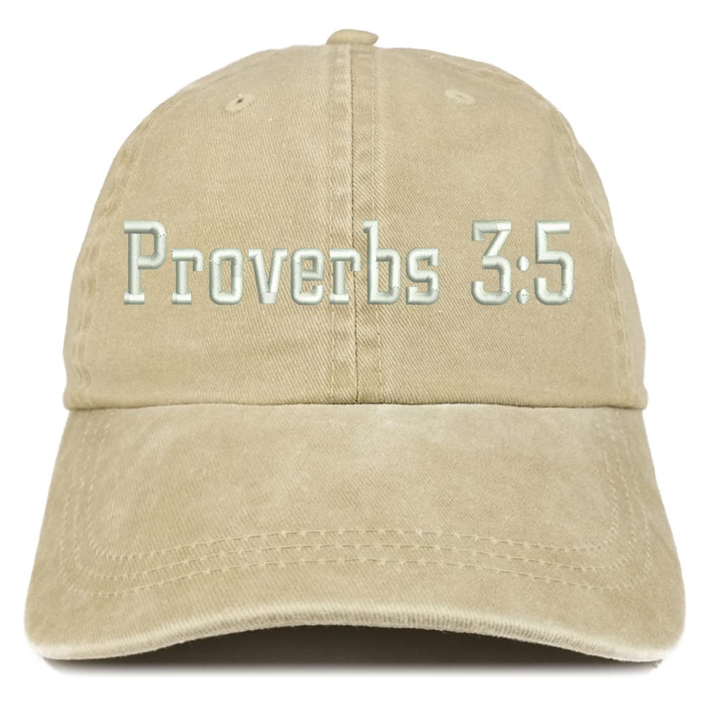 Trendy Apparel Shop Proverbs 3:5 Washed Pigment Dyed Baseball Cap