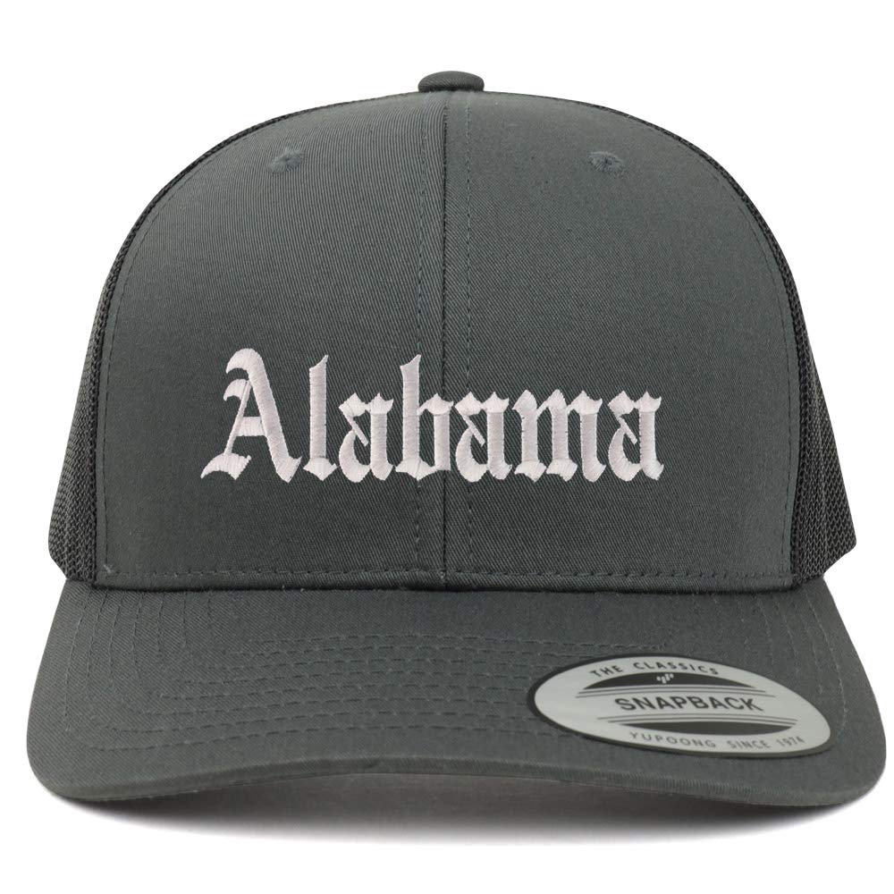 Trendy Apparel Shop Alabama State Old English 6 Panel Trucker Mesh Cap