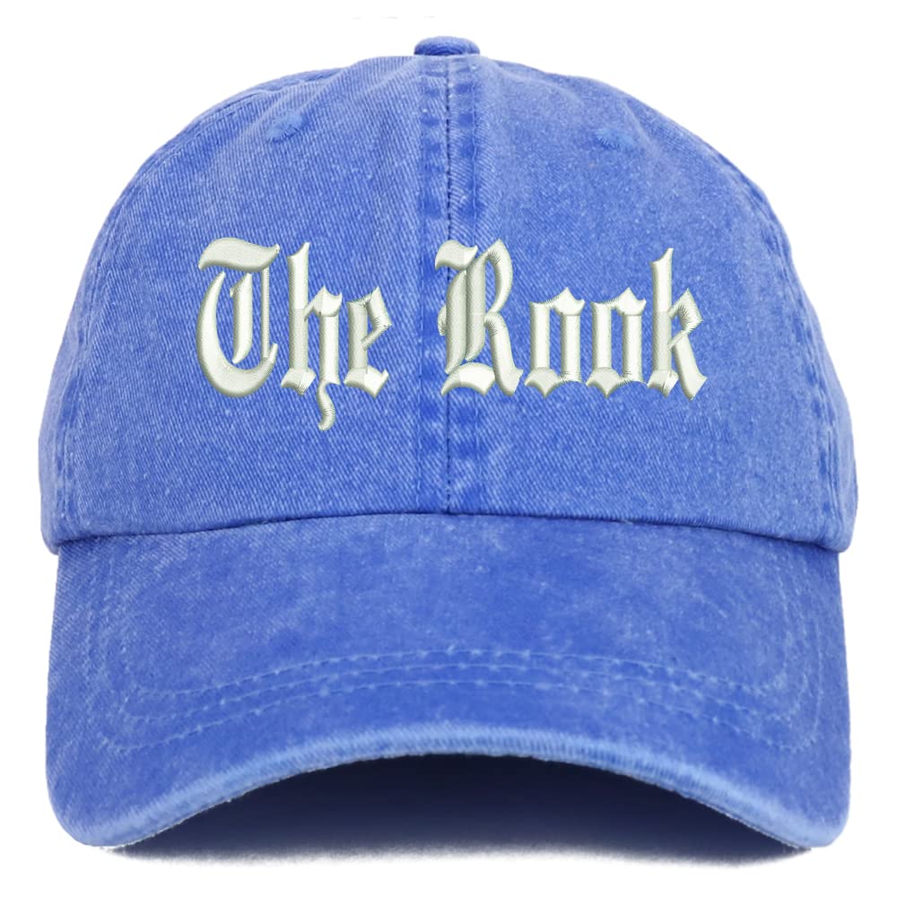 Trendy Apparel Shop The Rook Old English Embroidered Pigment Dyed Washed Baseball Cap