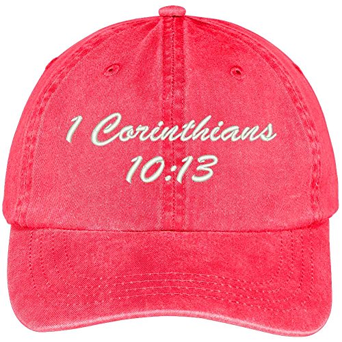 Trendy Apparel Shop Bible Verse 1 Corinthians 10:13 Embroidered Pigment Dyed Cotton Baseball Cap
