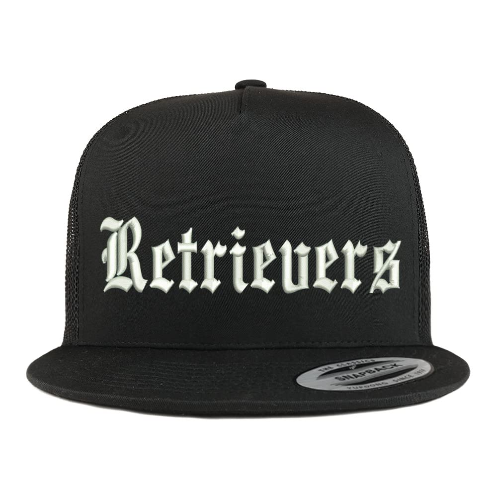 Trendy Apparel Shop Old English Retrivers 5 Panel Flatbill Trucker Cap