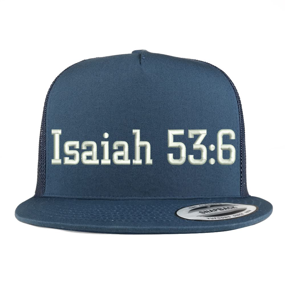 Trendy Apparel Shop Isaiah 53:6 5 Panel Flatbill Trucker Cap