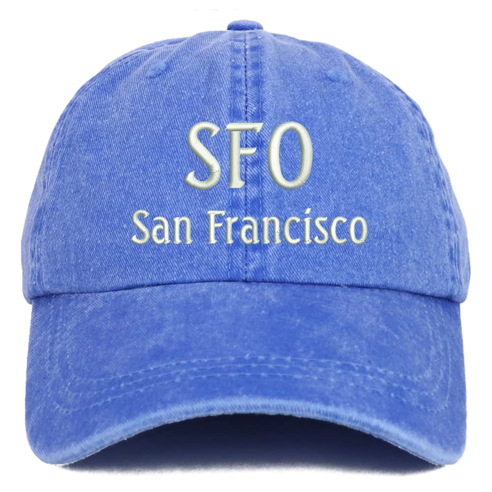 Trendy Apparel Shop SFO San Francisco Embroidered Pigment Dyed Washed Baseball Cap