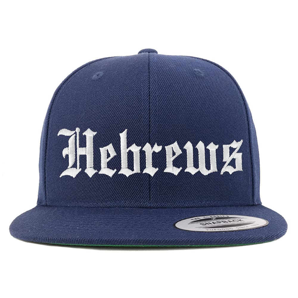 Trendy Apparel Shop Hebrews Old English Embroidered Flatbill Snapback