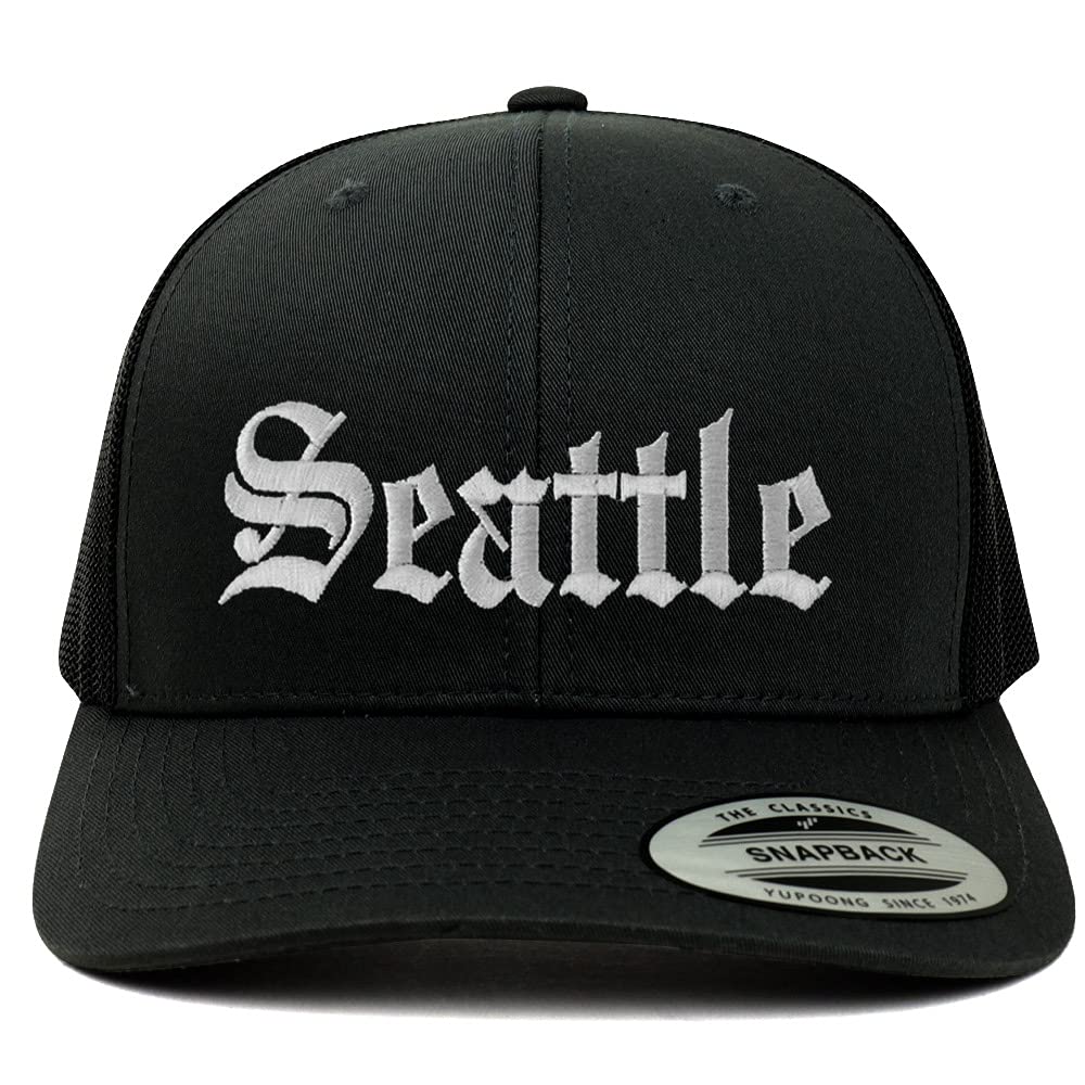 Trendy Apparel Shop Seattle Old English 6 Panel Trucker Mesh Cap