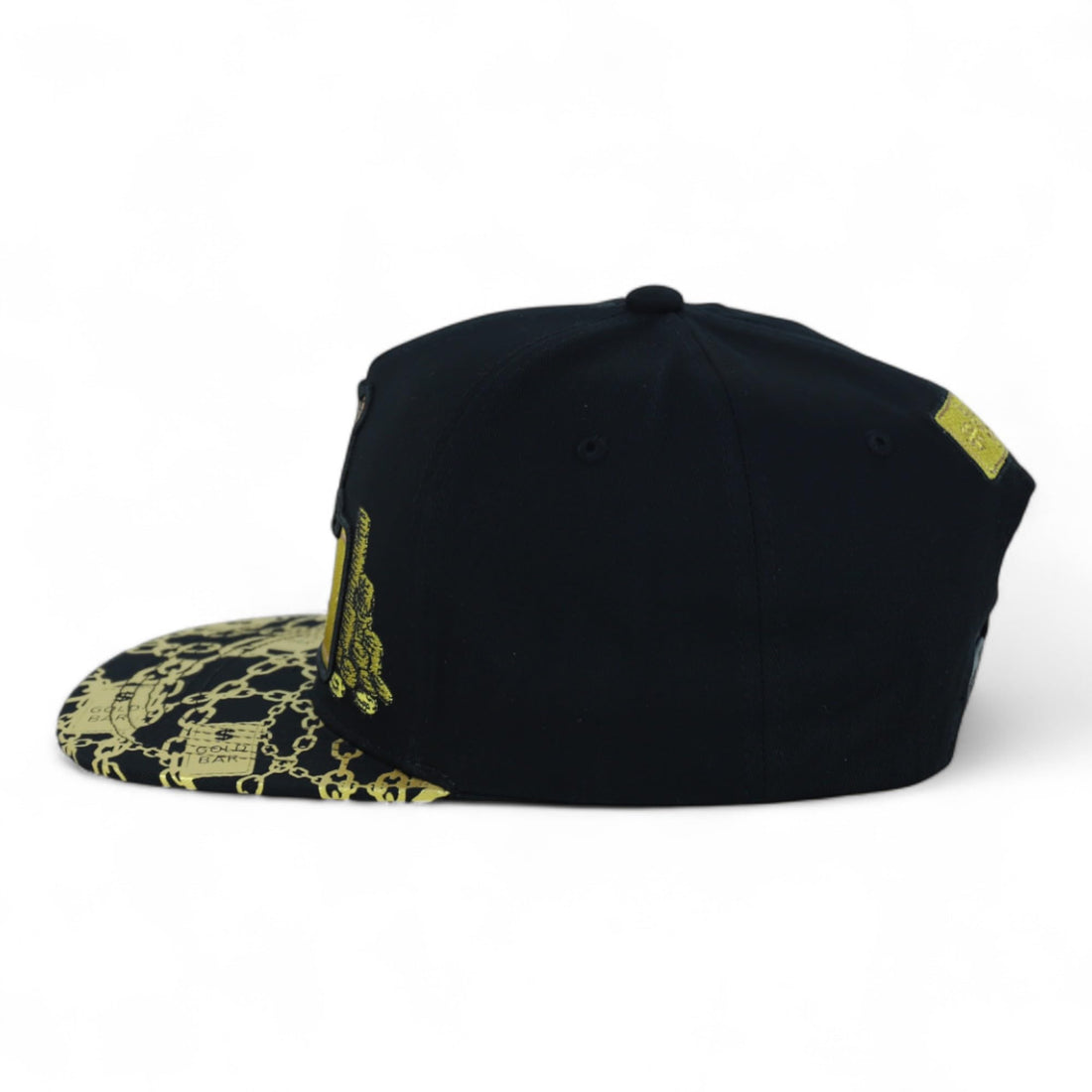 Trendy Apaprel Shop 5 Panel Bear Money Design Embroidered Flatbill Snapback Cap