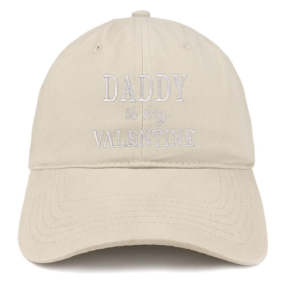 Trendy Apparel Shop Daddy is My Valentine Embroidered Low Profile Soft Cotton Baseball Cap