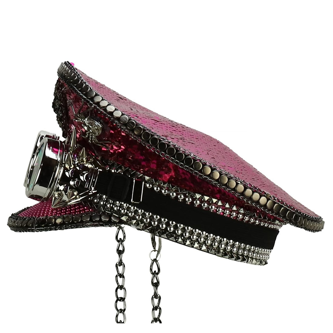 Trendy Apparel Shop Festival Party Sparkly Sequin Rhinestone Captain Hat