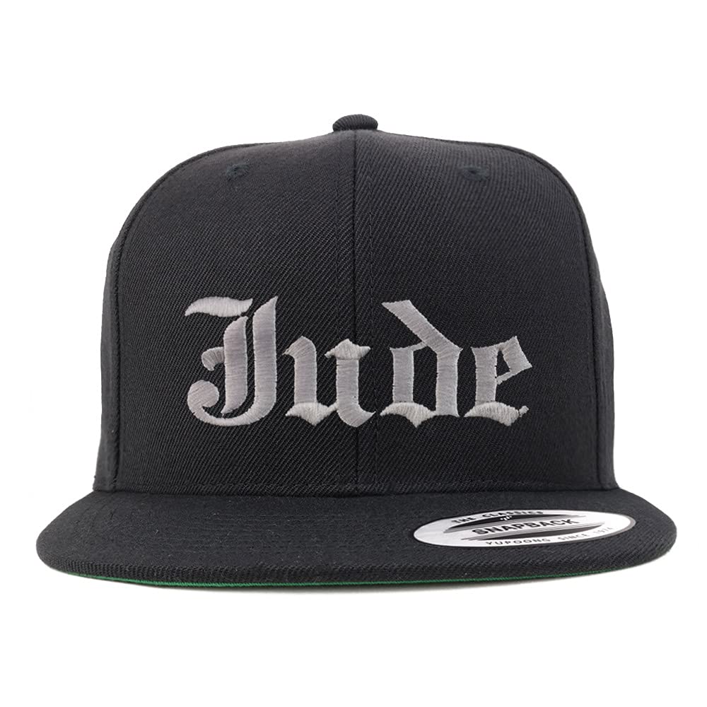 Trendy Apparel Shop Jude Old English Embroidered Flatbill Snapback