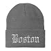 Trendy Apparel Shop Boston Old English Embroidered Long Cuff Beanie
