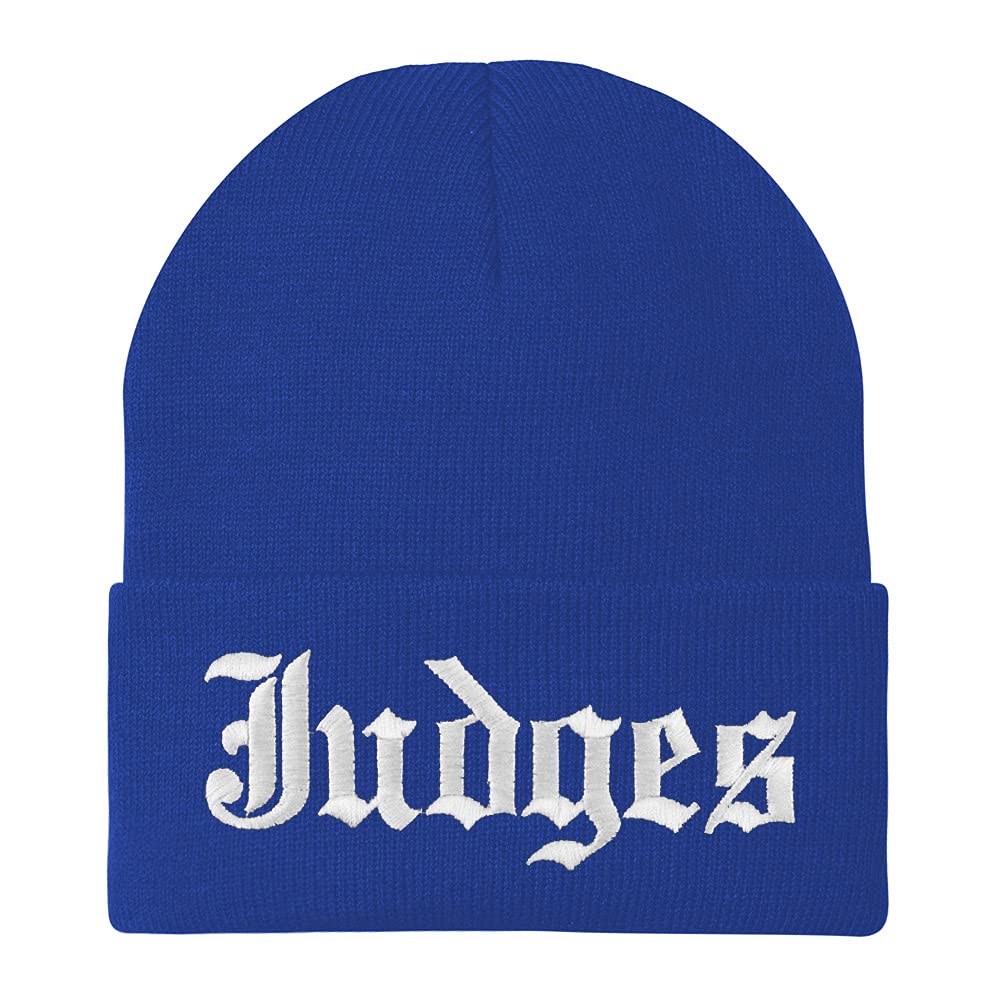 Trendy Apparel Shop Judges Old English Embroidered Long Cuff Beanie