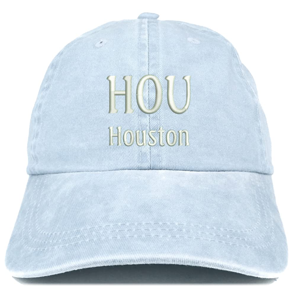 Trendy Apparel Shop HOU Houston Embroidered Pigment Dyed Washed Baseball Cap